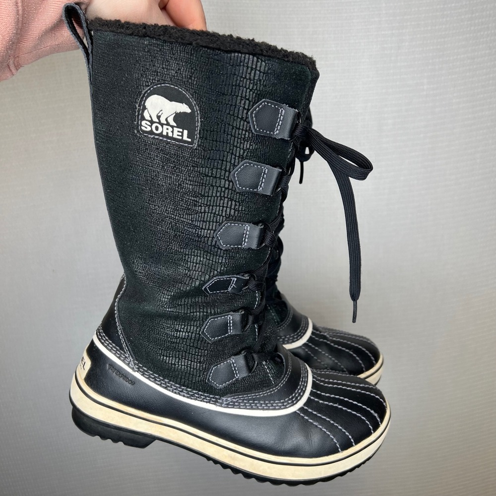 Sorel Tivoli Black Waterproof Winter Snow‎ Boots NL1907-010 Womens 7